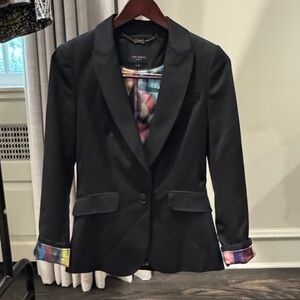 Ted Baker Black Skirt Suit with Vibrant Lining